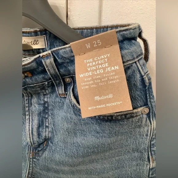 MADEWELL Curvy Perfect Vintage Wide-Leg Jeans Women’s Size 25 - Picture 8 of 13